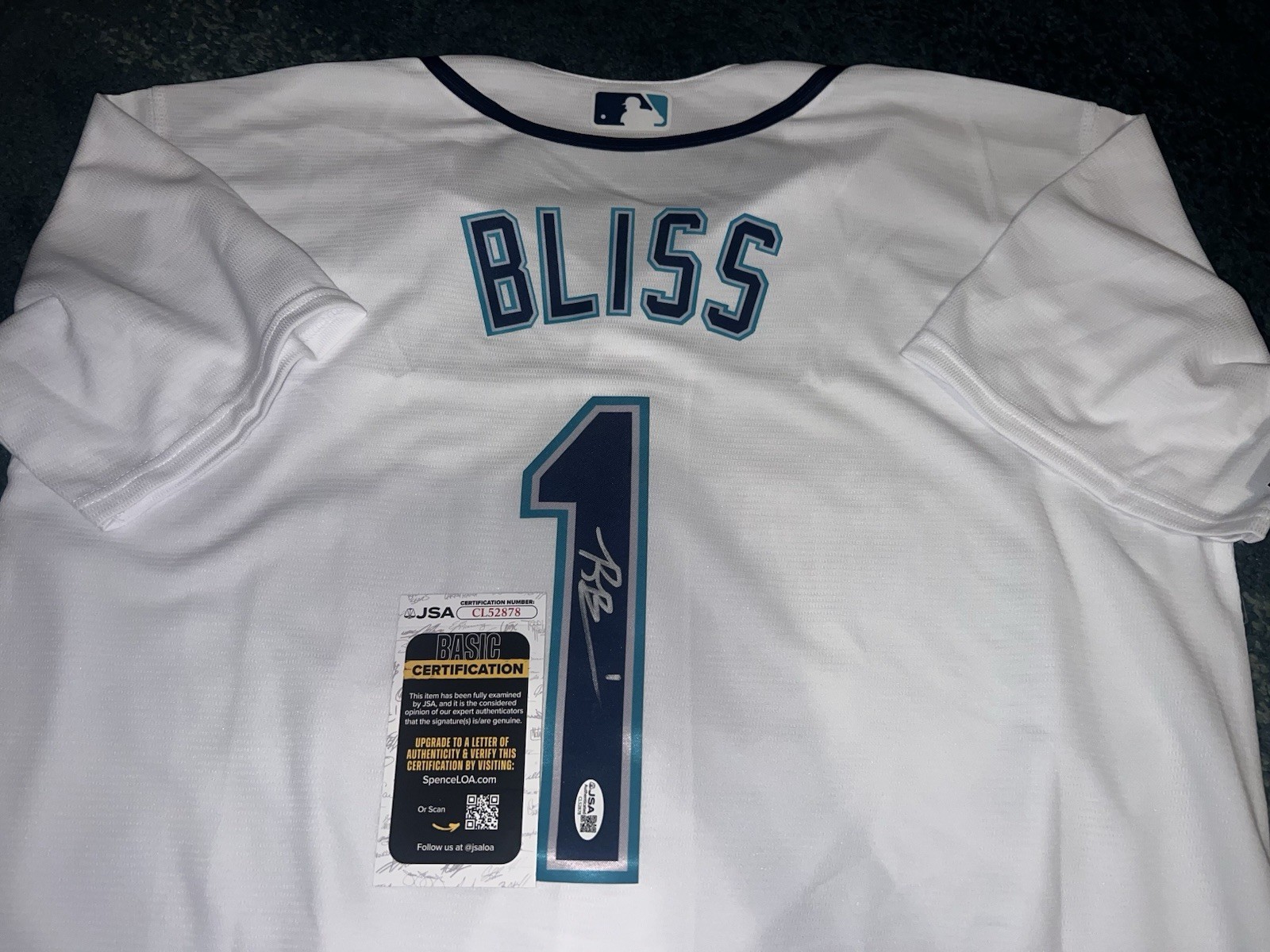 Ryan Bliss Signed Seattle Mariners Jersey Superstar Slugger JSA Auth