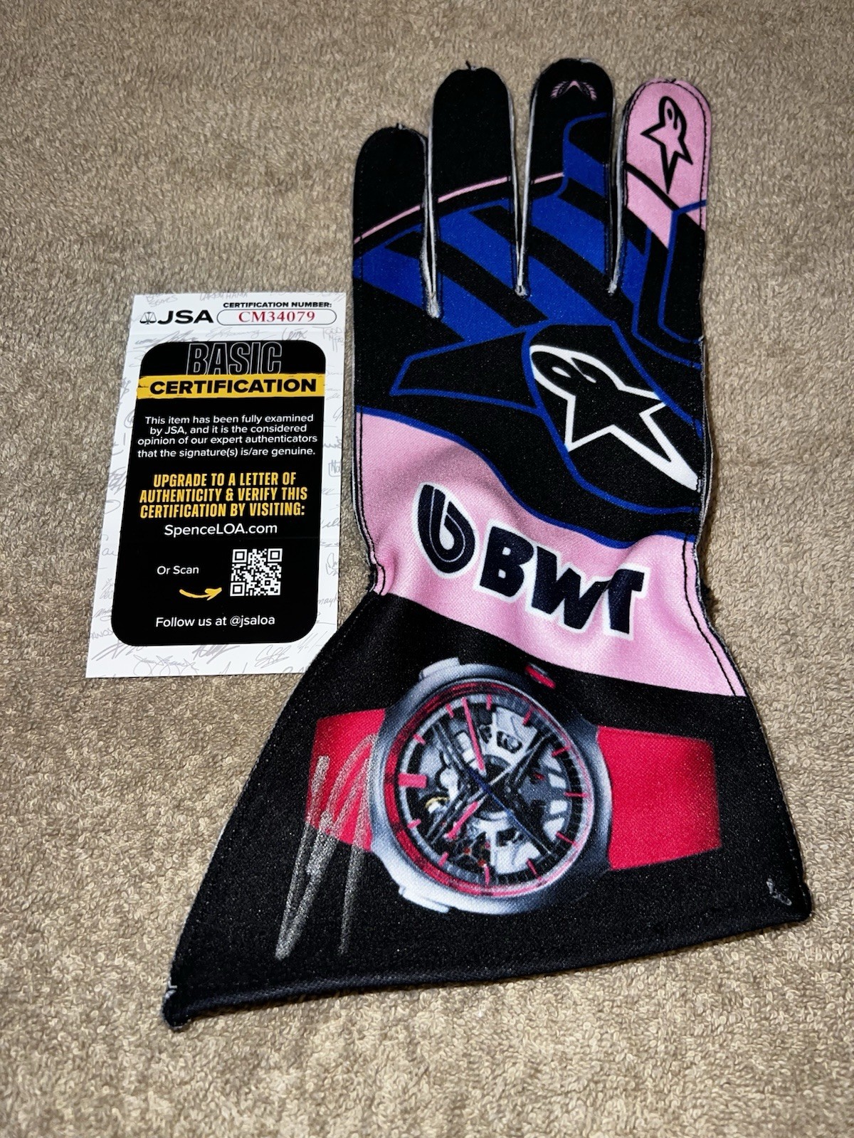 Pierre Gasly Signed Alpine Racing Race Glove Formula 1 Star JSA Auth #2