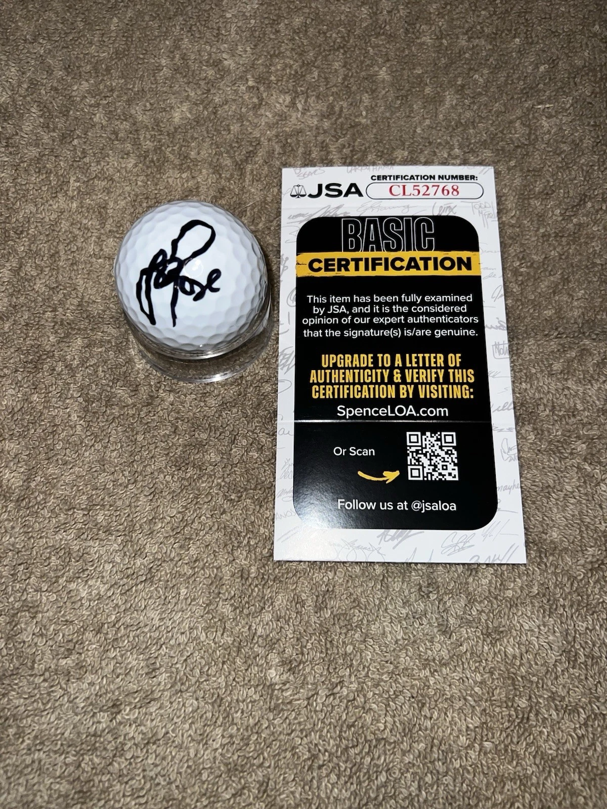Justin Rose Signed Official Titleist Golf Ball PGA Legend JSA Cert