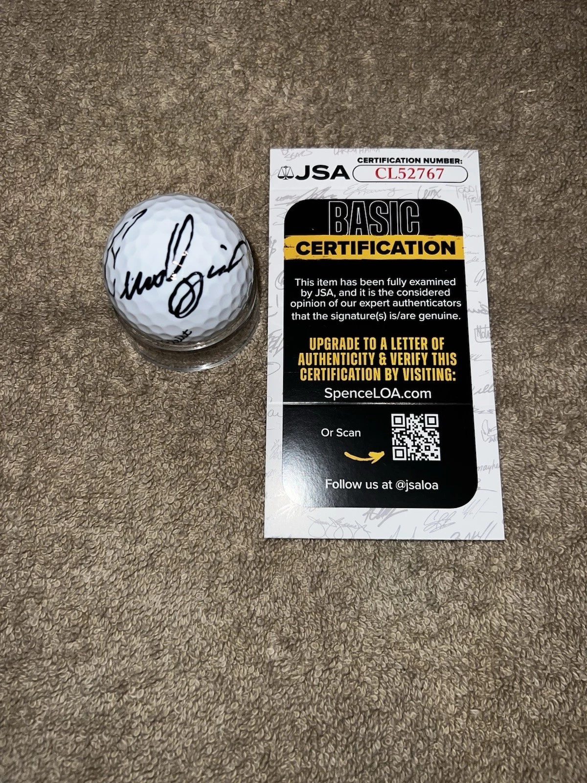 Rasmus Hojgaard Signed Official Titleist Golf Ball PGA Legend JSA Cert #2