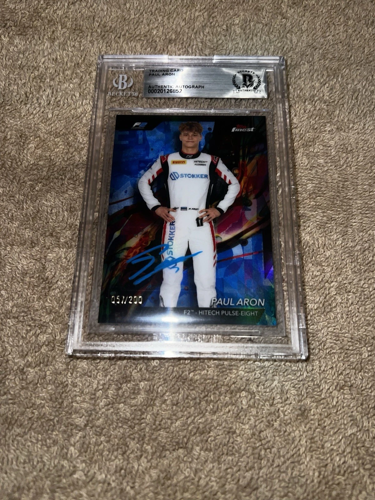 Paul Aron Signed 2024 Topps Finest F1 Card #31 /200 Future Star Beckett