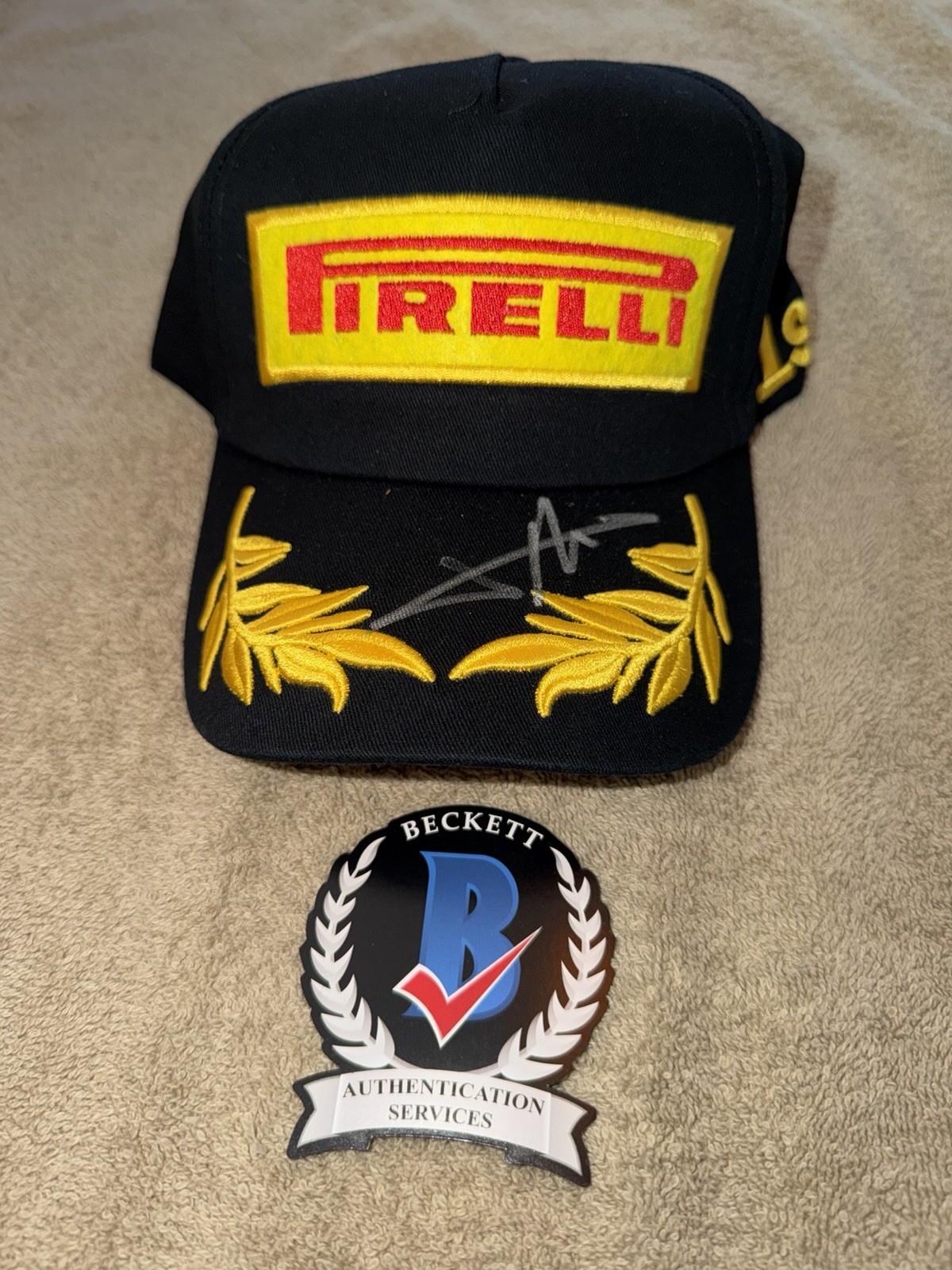 Jean Alesi Signed Pirelli Podium Hat Canadian GP Winner Superstar Beckett
