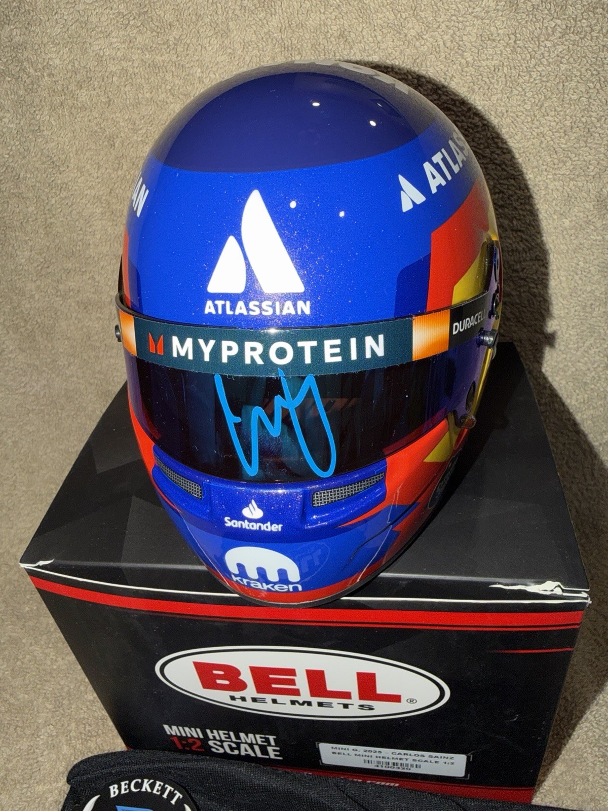 Carlos Sainz Signed Official 2025 Season Mini Helmet 1:2 Williams Racing BAS #2