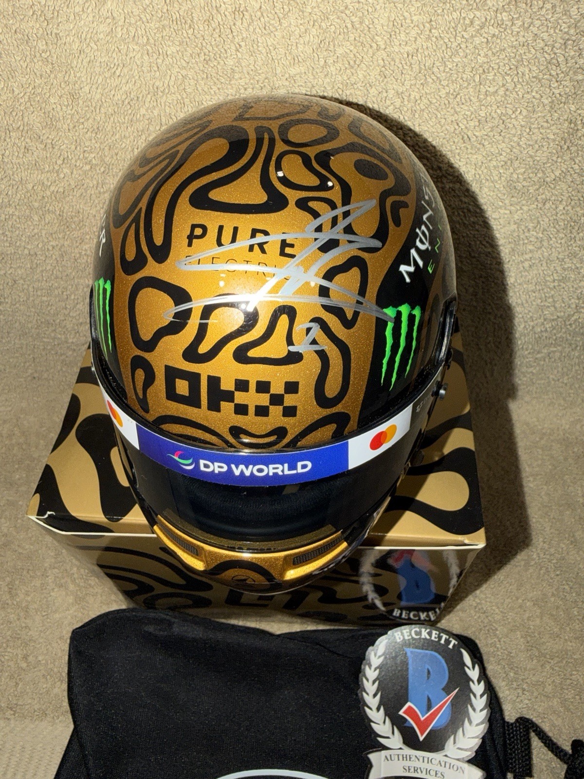 Lando Norris Signed Official 1:2 Mini Helmet 2025 World Champion McLaren Beckett