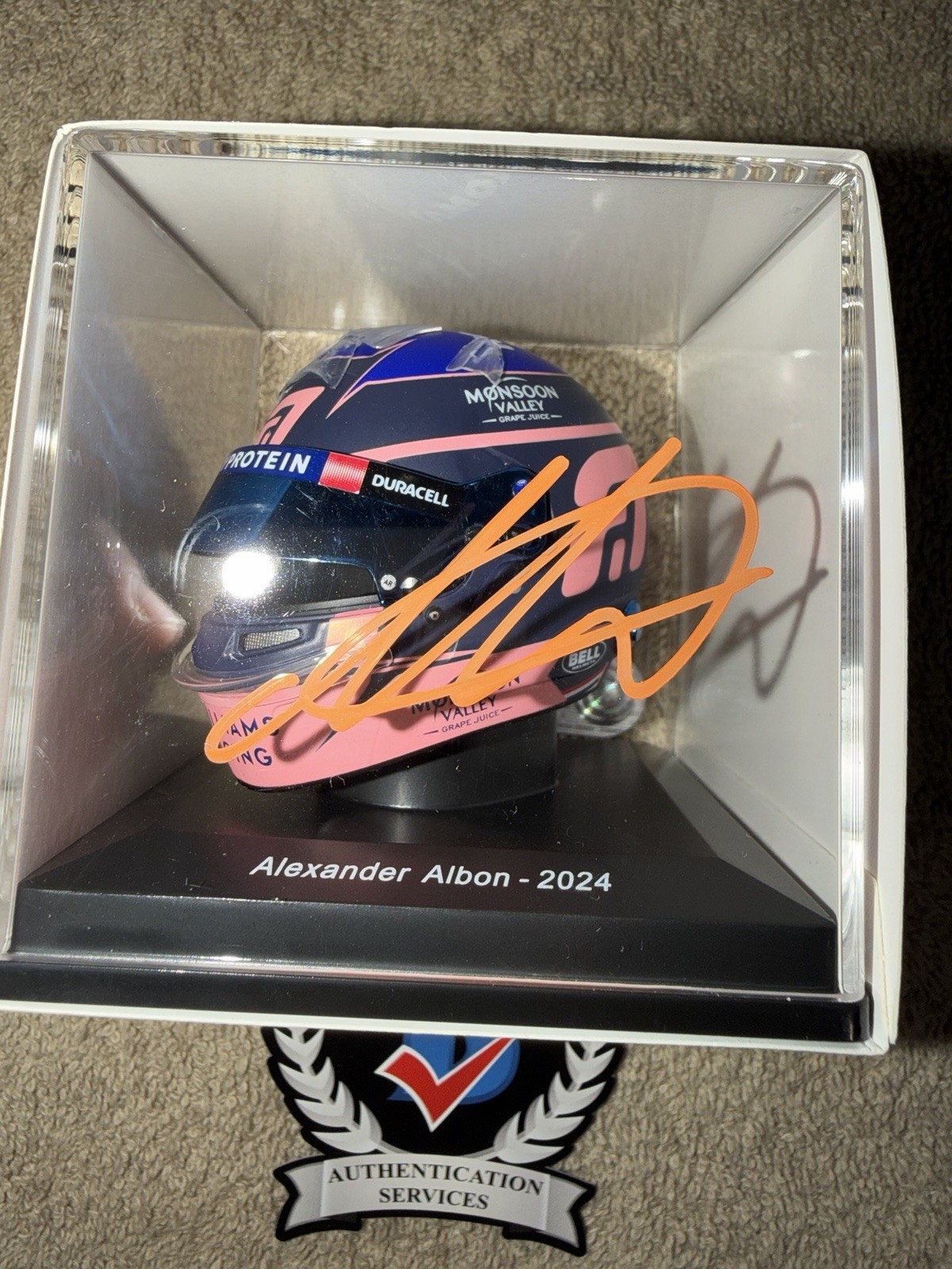 Alex Albon Signed Official 2024 Season Mini Helmet 1:5 Williams Racing Beckett