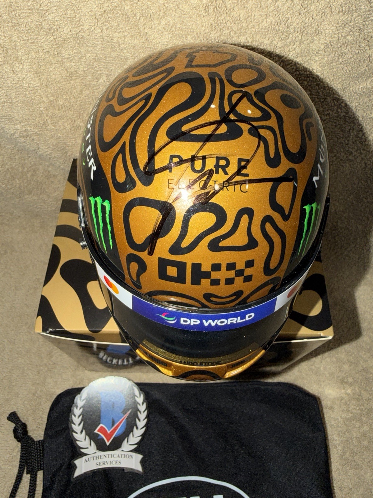 Lando Norris Signed Official 1:2 Mini Helmet 2025 World Champion McLaren BAS #2