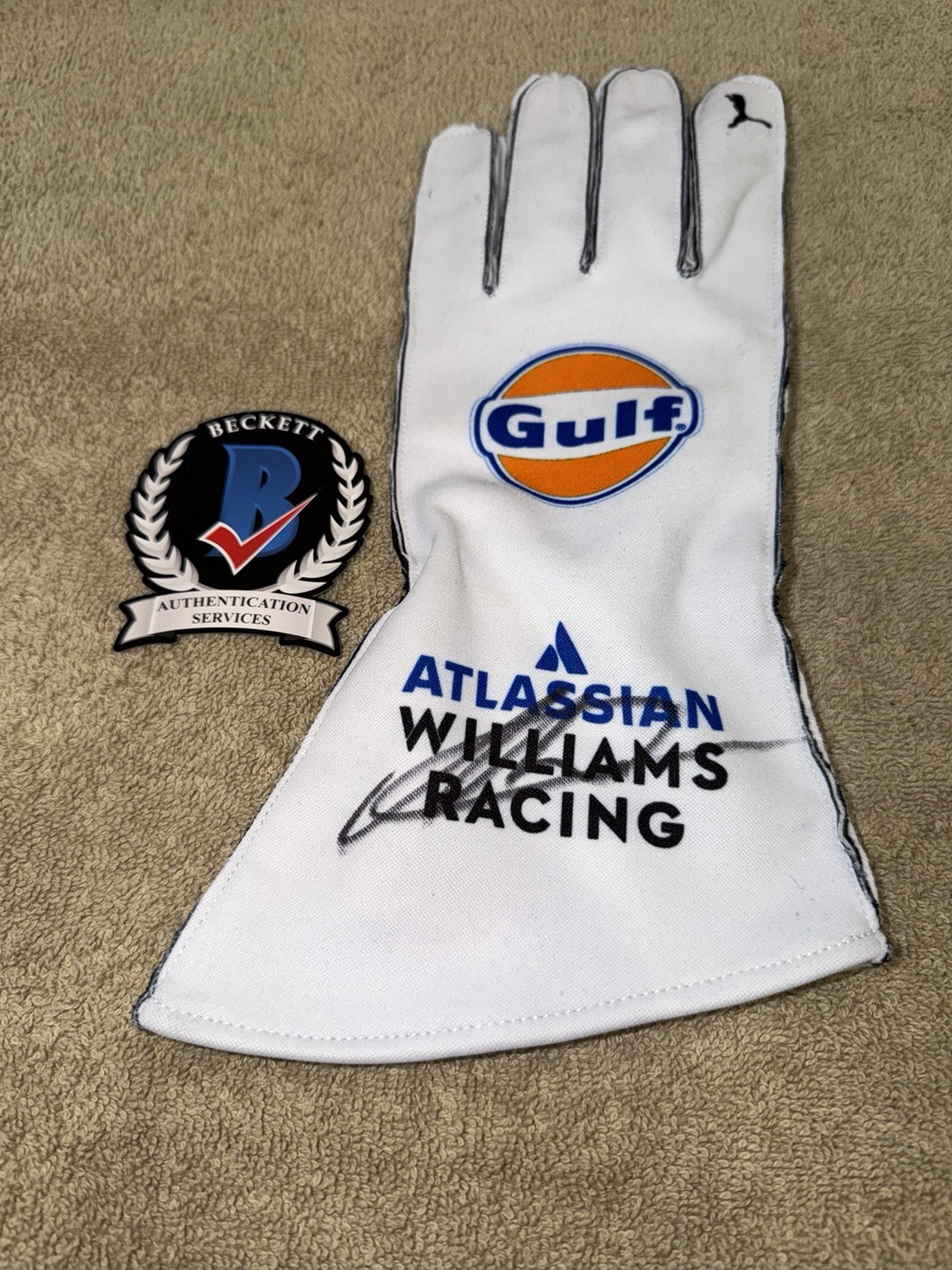 Alexander Alex Albon Signed Williams Race Glove Formula 1 Star Beckett #3