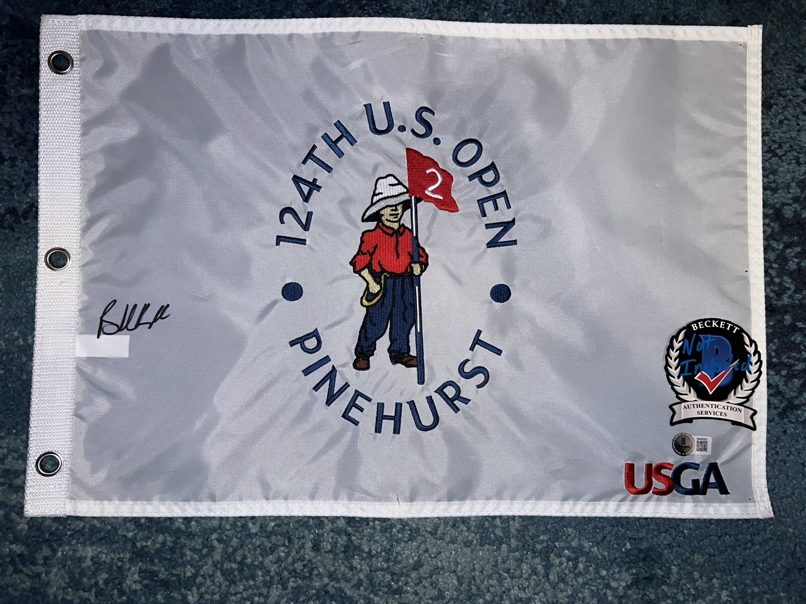 Brooks Koepka Signed Official 2024 US Open Championship Flag Pinehurst BAS #3