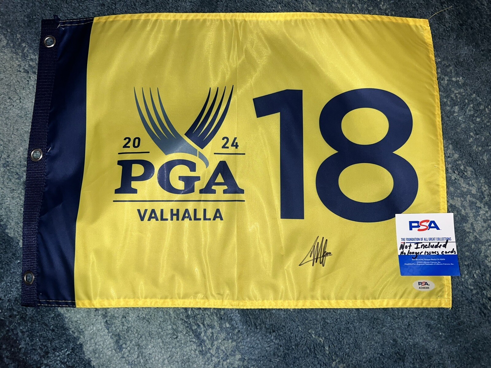 Collin Morikawa Signed Official 2024 PGA Championship Flag Valhalla Golf PSA #3