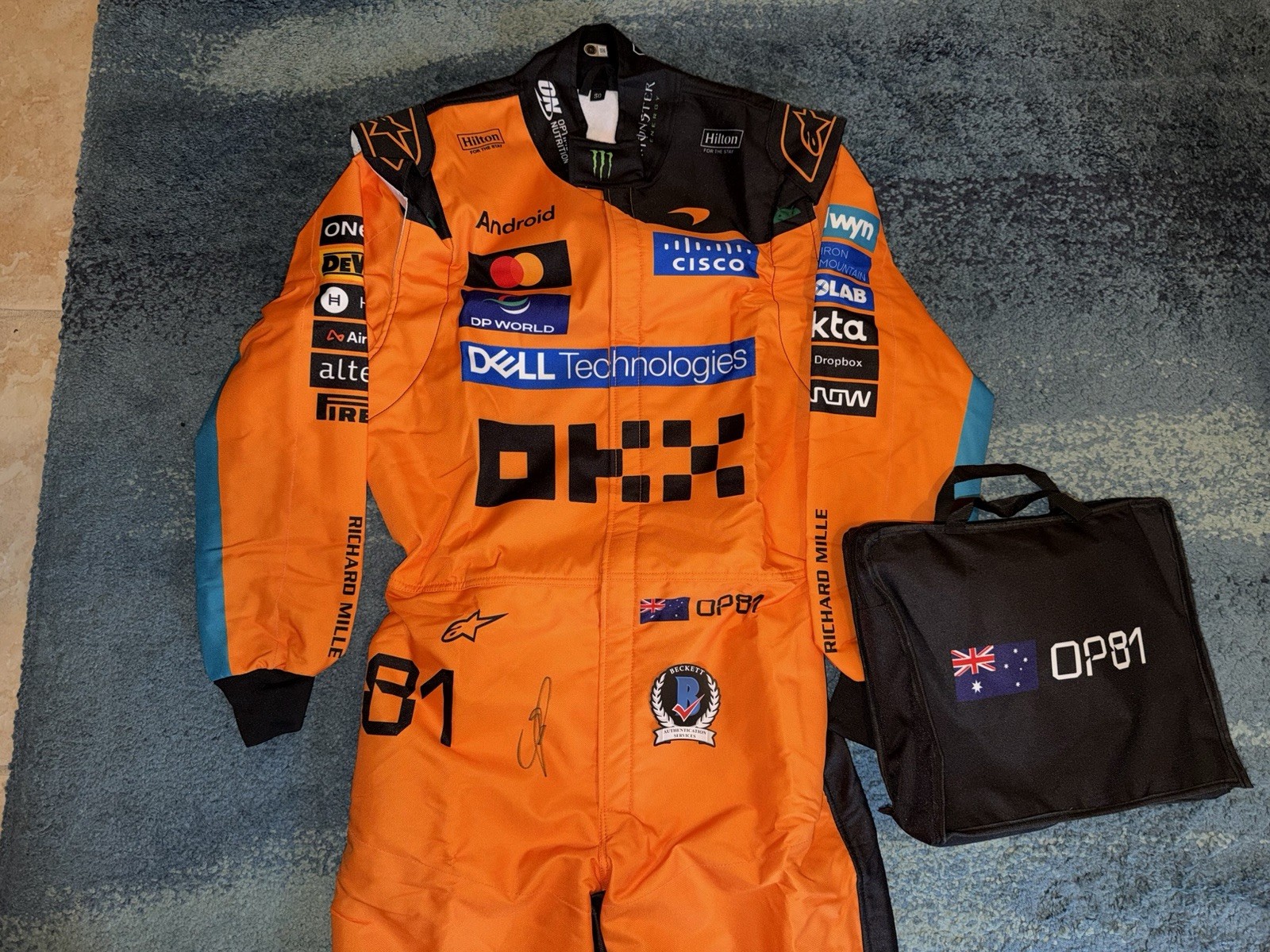 Oscar Piastri Signed Full Size McLaren 2026 Season Race Suit Legend Beckett