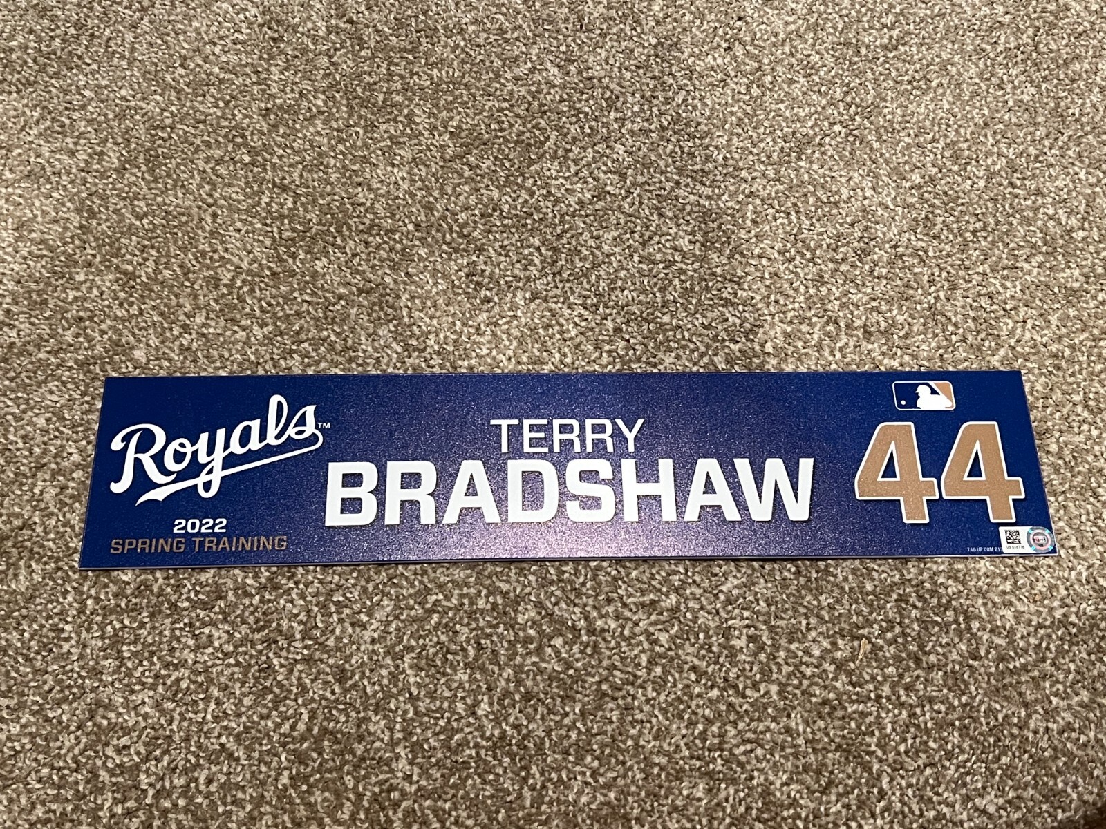 KANSAS CITY ROYALS GAME USED ? TEAM ISSUED BASEBALL NAMEPLATE ST TERRY BRADSHAW