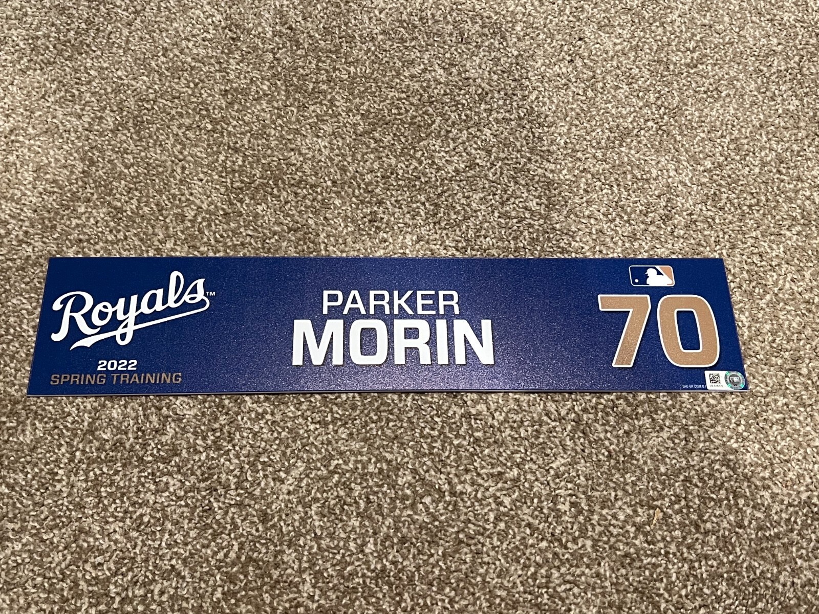 KANSAS CITY ROYALS GAME USED ? TEAM ISSUED BASEBALL NAMEPLATE ST PARKER MORIN
