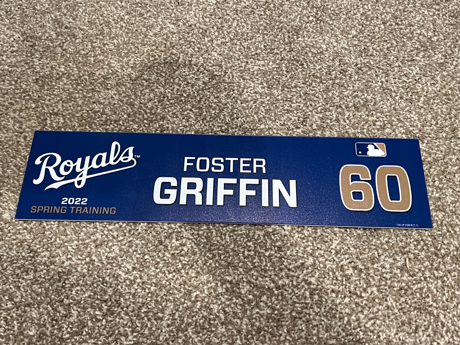 KANSAS CITY ROYALS GAME USED ? TEAM ISSUED BASEBALL NAMEPLATE ST FOSTER GRIFFIN