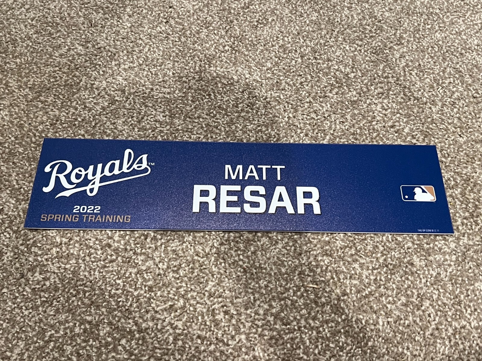 KANSAS CITY ROYALS GAME USED ? TEAM ISSUED BASEBALL NAMEPLATE ST MATT RESAR