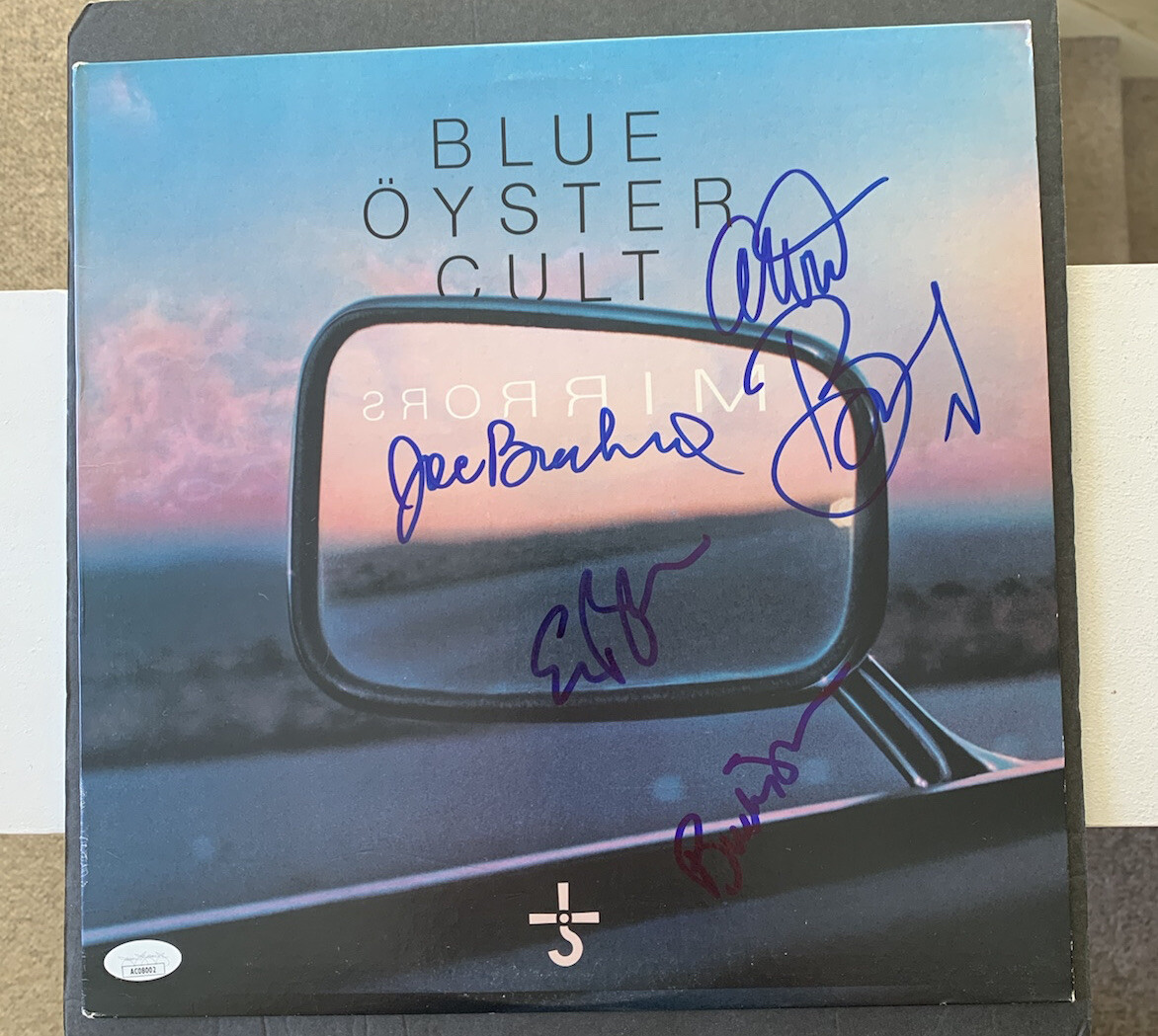 Blue Oyster Cult Band Signed Mirrors Vinyl LP Record JSA COA Autographed Album