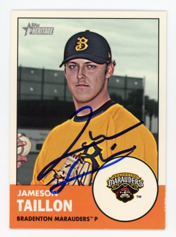 SIGNED BASEBALL CARD AUTO JAMESON TAILLON 2012 TOPPS HERITAGE MINORS #19 RC