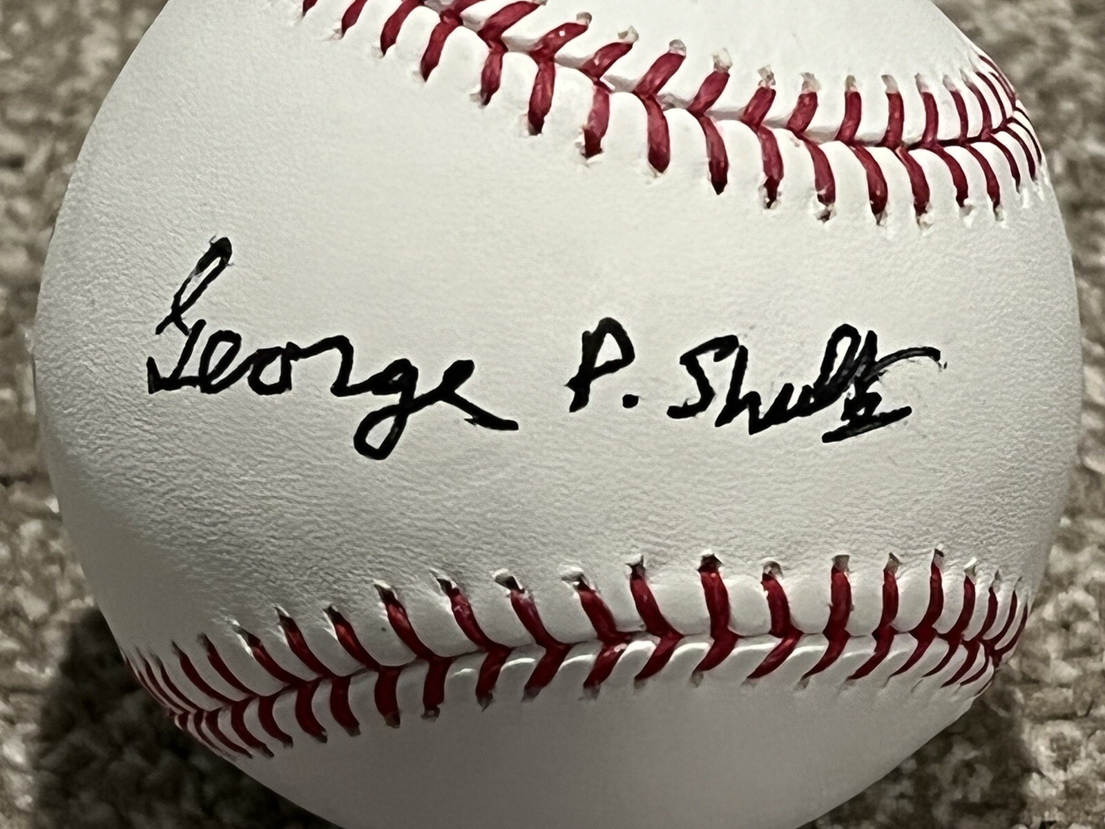 GEORGE P SHULTZ SIGNED BASEBALL REPUBLICAN SECRETARY OF STATE AUTO JSA COA