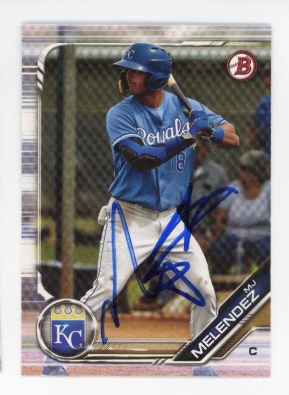 SIGNED BASEBALL CARD AUTO KANSAS CITY ROYALS 2019 MJ MELENDEZ #122