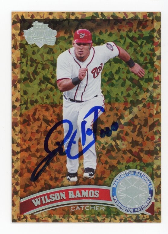 SIGNED BASEBALL CARD AUTO NATIONALS TOPPS 2011 WILSON RAMOS #US295 DIAMOND