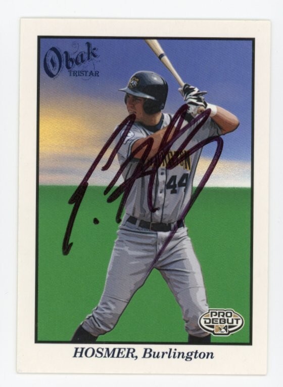 SIGNED BASEBALL CARD AUTO KANSAS CITY ROYALS 2009 TRISTAR OBAK ERIC HOSMER RC