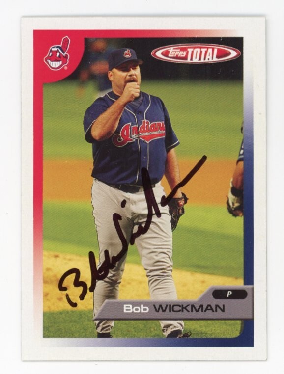 SIGNED BASEBALL CARD AUTO TOPPS TOTAL 2005 BOB WICKMAN CLEVELAND INDIANS #531