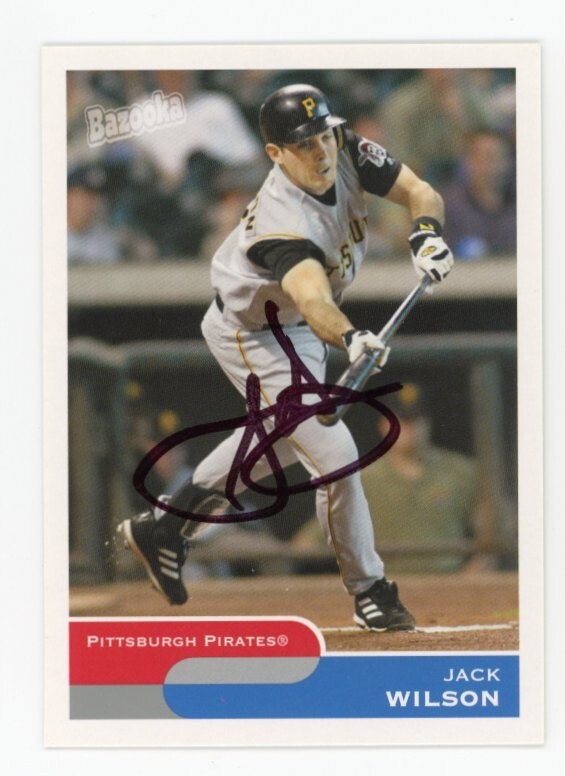 SIGNED BASEBALL CARD AUTO TOPPS BAZOOKA 2004 JACK WILSON PITTSBURGH PIRATES #192