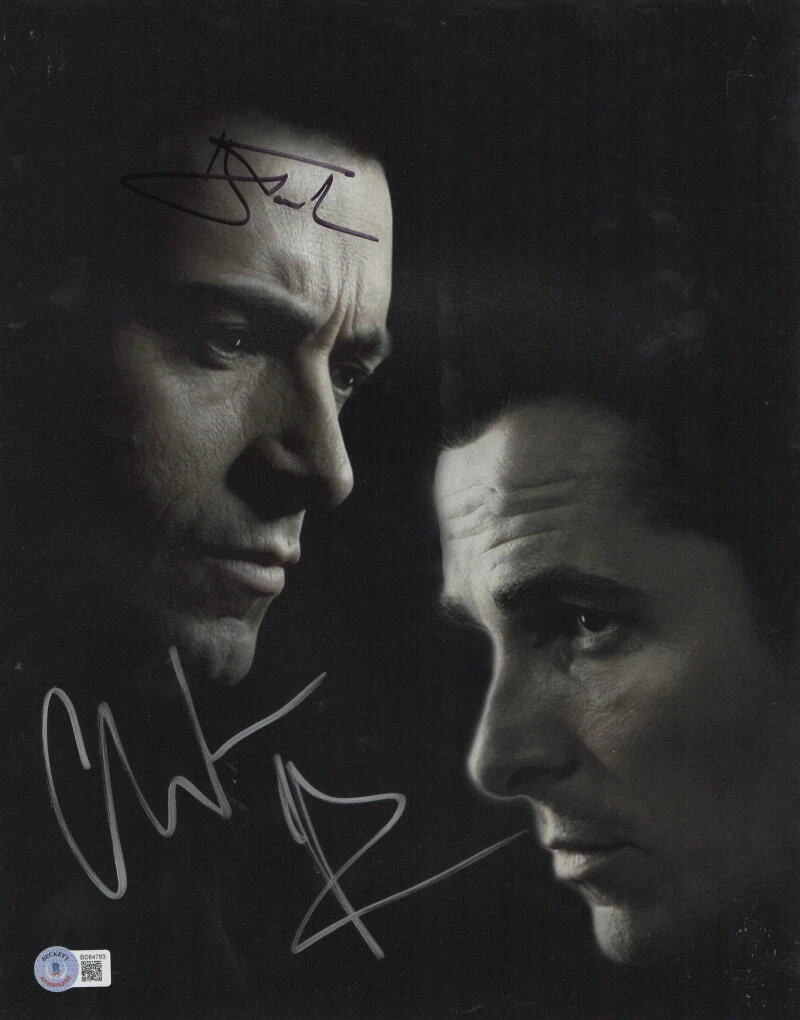 HUGH JACKMAN CHRISTIAN BALE SIGNED 11×14 PHOTO THE PRESTIGE AUTO BECKETT LOA COLLECTIBLE MEMORABILIA