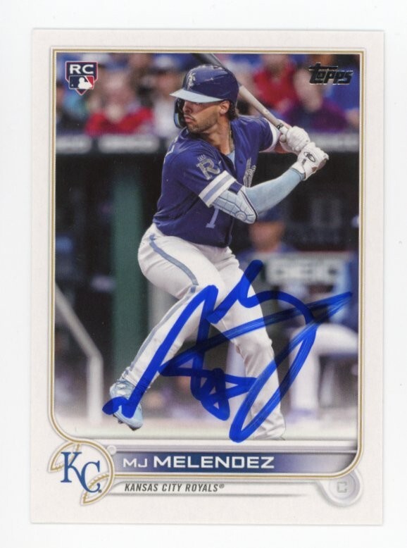 SIGNED BASEBALL CARD AUTO KANSAS CITY ROYALS MJ MELENDEZ 2022 TOPPS #US223