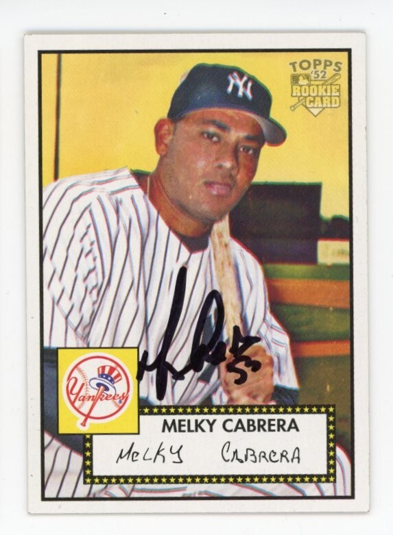 SIGNED BASEBALL CARD AUTO TOPPS '52 ROOKIES 2006 MELKY CABERA NEW YORK YANKEES