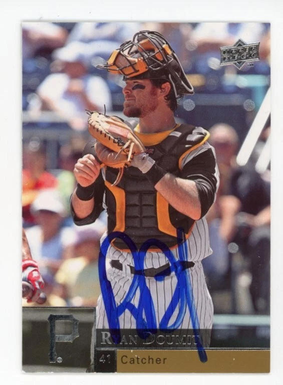 SIGNED BASEBALL CARD AUTO UPPER DECK UD 2009 RYAN DOUMIT PITTSBURGH PIRATES #307