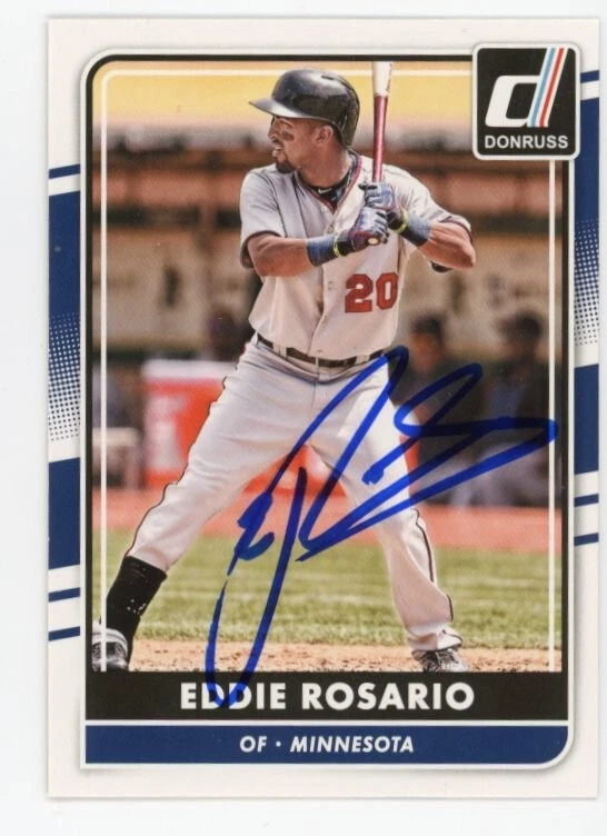SIGNED BASEBALL CARD AUTO 2016 DONRUSS MINNESOTA TWINS EDDIE ROSARIO #113