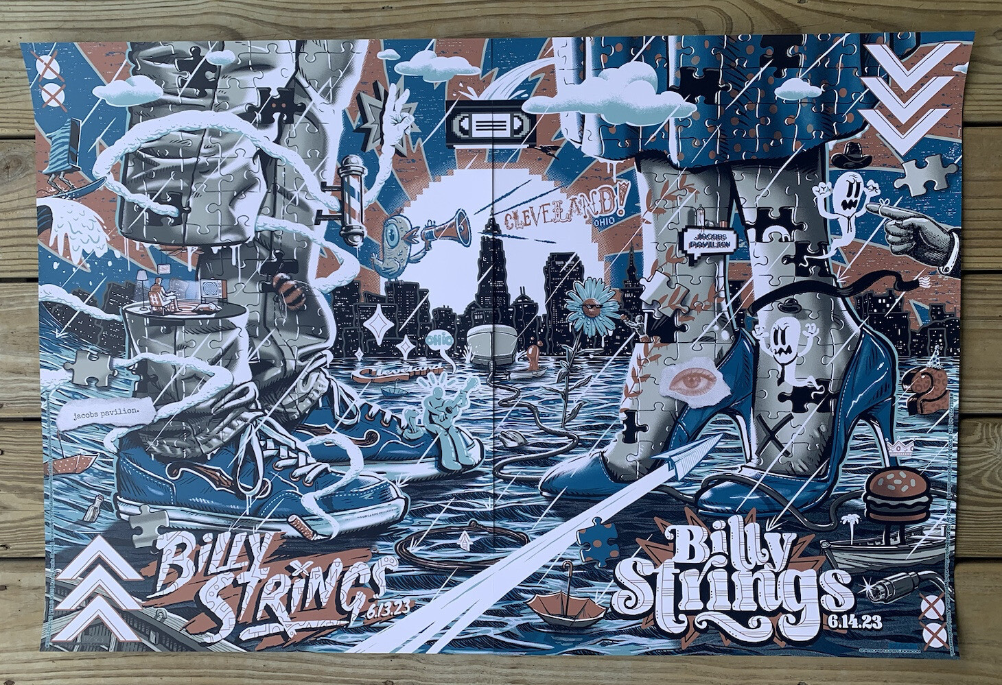2023 Billy Strings Cleveland SE XX/565 poster Set Low Numbers Jacob’s Pavilion