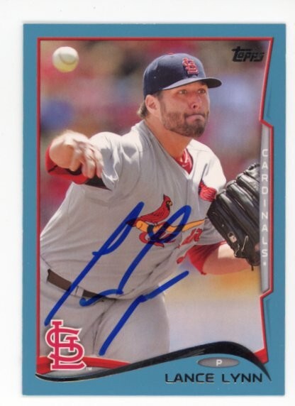 SIGNED BASEBALL CARD AUTO TOPPS 2014 LANCE LYNN VARIATION ST LOUIS CARDINALS #5
