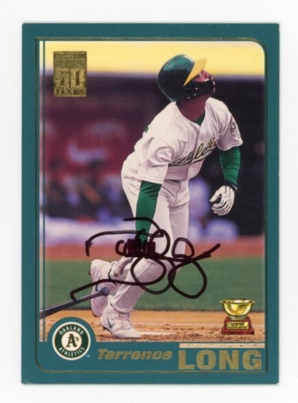 SIGNED BASEBALL CARD AUTO TOPPS 2001 TERRENCE LONG OAKLAND ATHLETICS A's #278