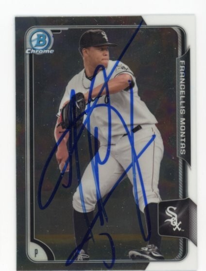 SIGNED BASEBALL CARD AUTO BOWMAN CHROME 2015 FRANKIE MONTAS CHICAGO WHITE SOX RC