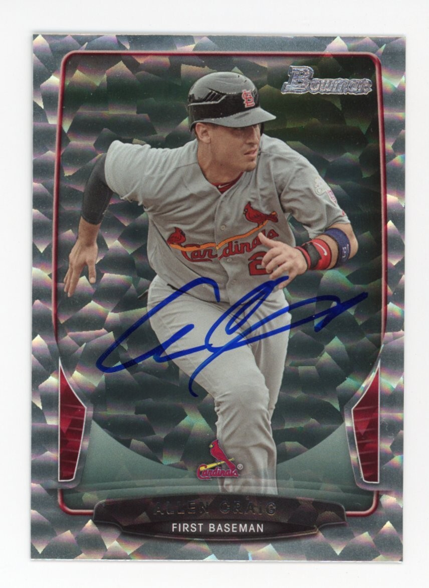 SIGNED BASEBALL CARD AUTO VARIATION BOWMAN 2013 ALLEN CRAIG ST LOUIS CARDINALS