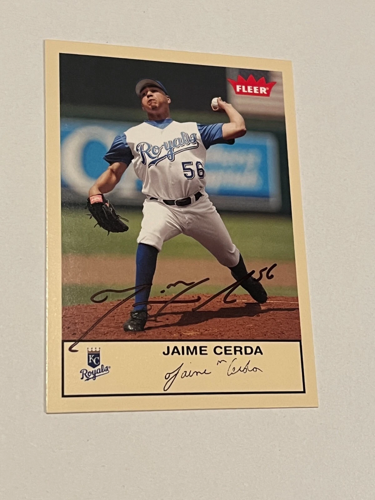 SIGNED BASEBALL CARD AUTO FLEER TRADITION 2005 JAIME CERDA KANSAS CITY ROYALS