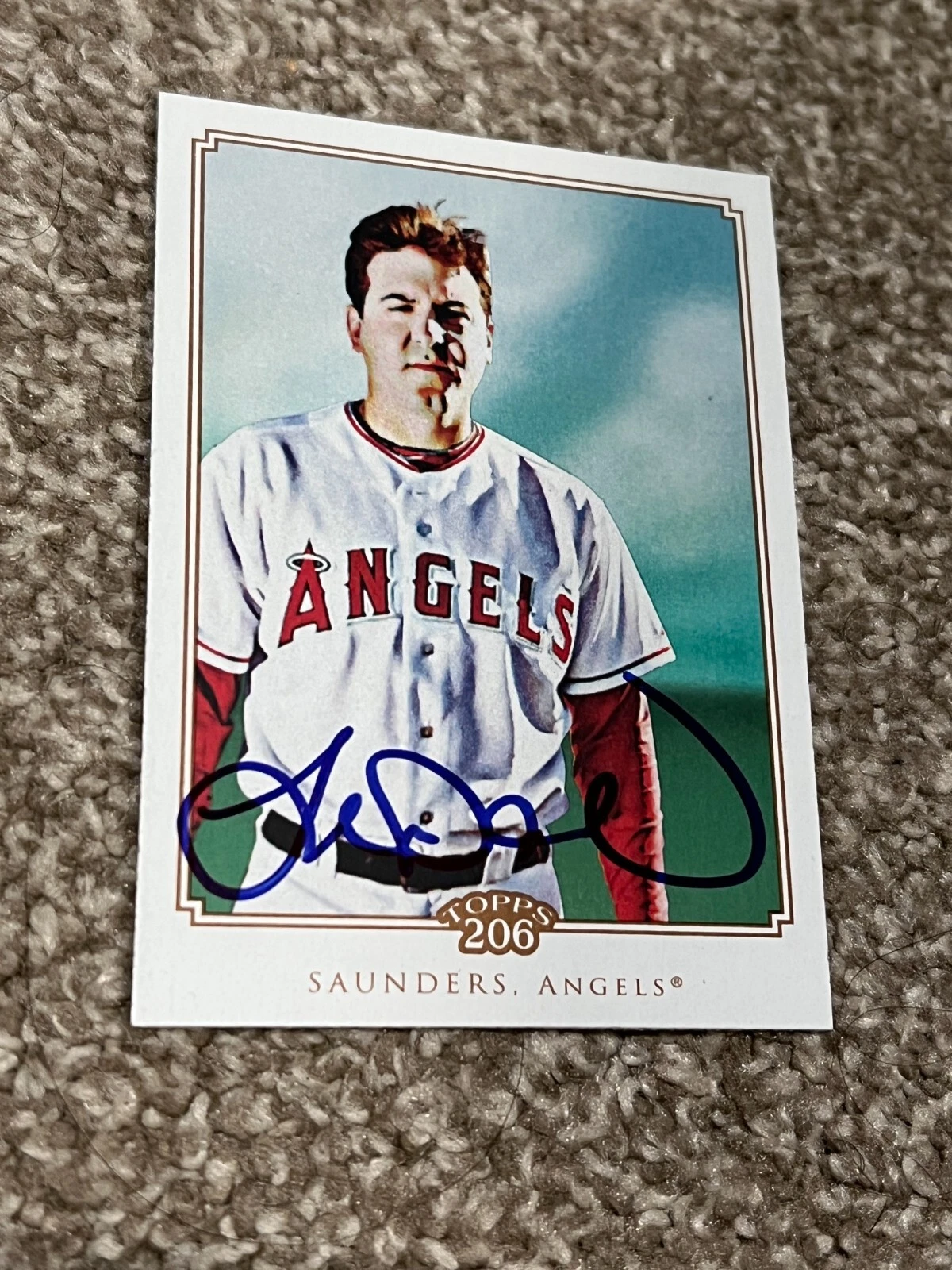 SIGNED BASEBALL CARD AUTO TOPPS 2010 206 JOE SAUNDERS #232 LOS ANGELES ANGELS