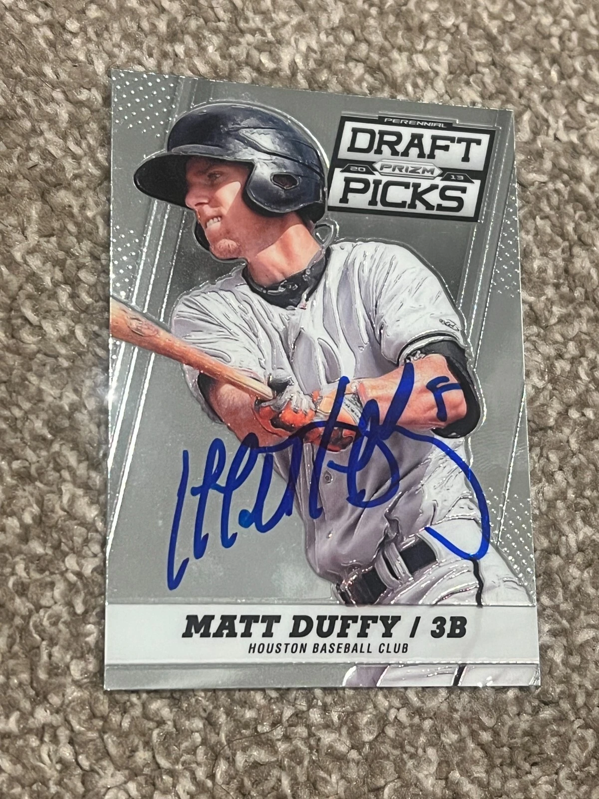 SIGNED BASEBALL CARD AUTO 2013 PRIZM MATT DUFFY HOUSTON ASTROS #39