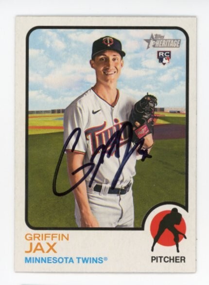 SIGNED BASEBALL CARD AUTO TOPPS 2022 HERITAGE GRIFFIN JAX MINNESOTA TWINS #268
