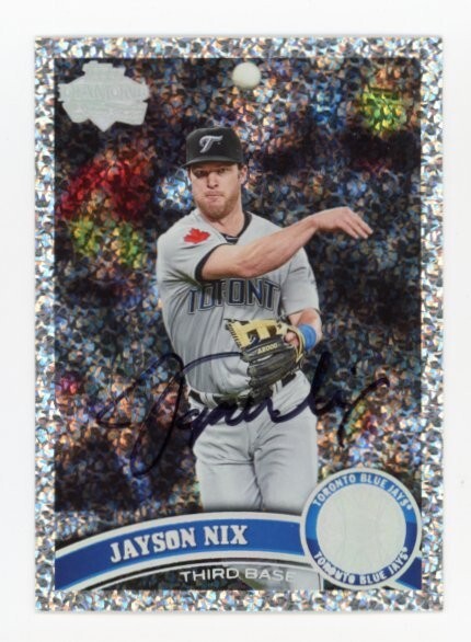 SIGNED BASEBALL CARD AUTO 2011 TOPPS DIAMOND JAYSON NIX TORONTO BLUE JAYS #US33