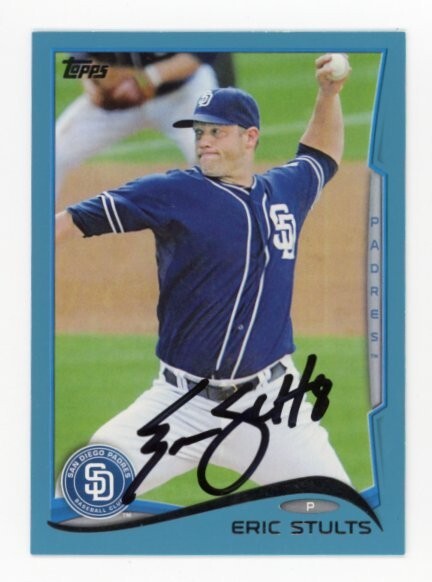 SIGNED BASEBALL CARD AUTO TOPPS 2014 SAN DIEGO PADRES ERIC STULTS #234 VARIATION