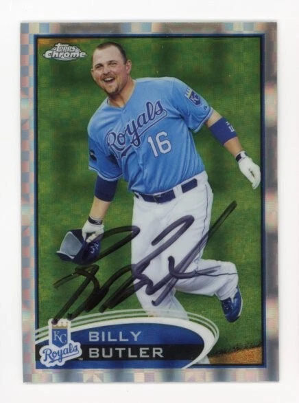 SIGNED BASEBALL CARD AUTO TOPPS CHROME 2012 REFRACTOR BILLY BUTLER #47 ROYALS