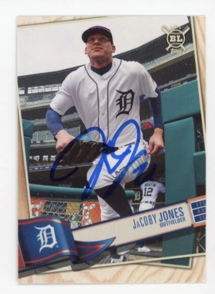 SIGNED BASEBALL CARD AUTO TOPPS BL 2019 JACOBY JONES #165 DETROIT TIGERS