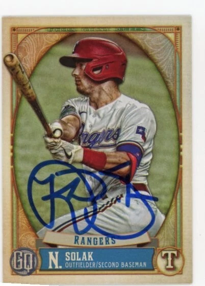 SIGNED BASEBALL CARD AUTO TOPPS GYPSY QUEEN 2021 NICK SOLAK #177 TEXAS RANGERS