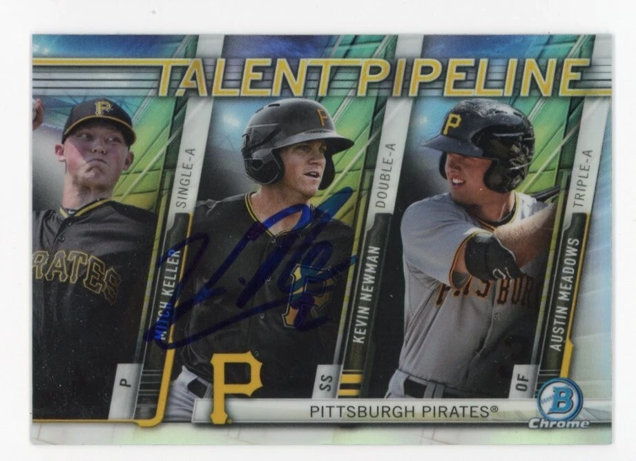 SIGNED BASEBALL CARD AUTO BOWMAN CHROME 2017 KEVIN NEWMAN #TP-PIT PIRATES RC