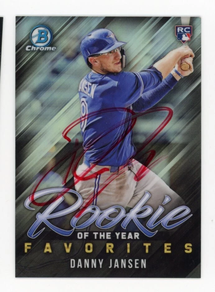 SIGNED BASEBALL CARD AUTO BOWMAN CHROME 2019 DANNY JANSEN #ROYF-6 BLUE JAYS RC