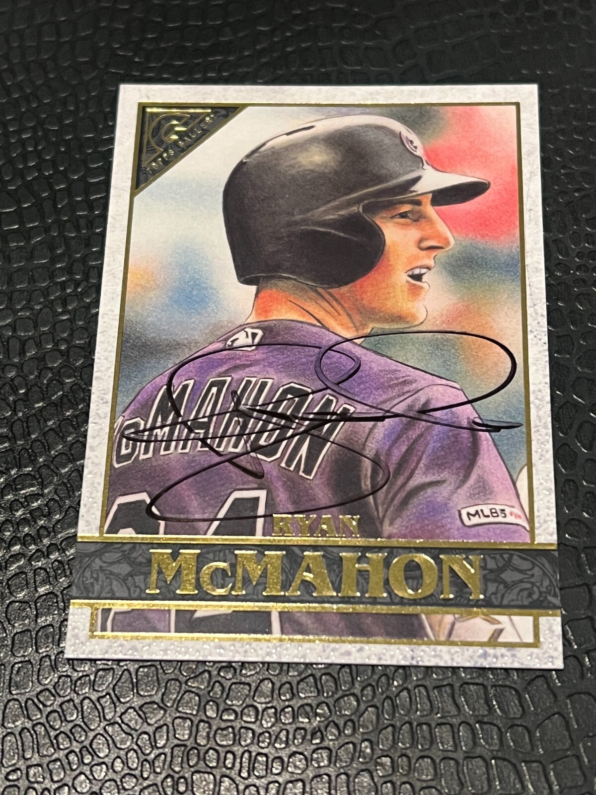 SIGNED BASEBALL CARD AUTO 2020 RYAN MCMAHON #11 TOPPS GALLERY IP ROCKIES COL