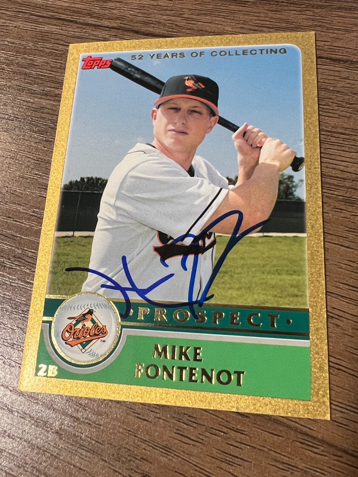 SIGNED BASEBALL CARD AUTO BALTIMORE ORIOLES MIKE FONTENOT 2003 TOPPS #T163 /2003