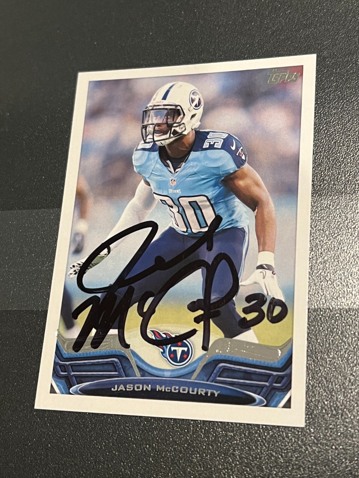 SIGNED FOOTBALL CARD 2013 TOPPS JASON MCCOURTY TENNESSEE TITANS #153